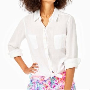 Sea View Linen Button Down Resort White Small